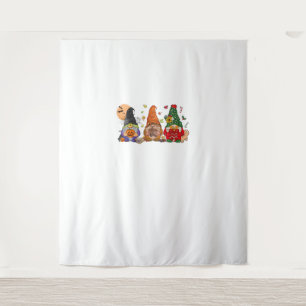 Tenture Joyeux Hallothanksmas Gnomes Halloween Thanksgivin