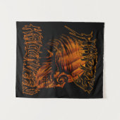 Tenture joyeux halloween citrouille crâne (Devant (Horizontal))