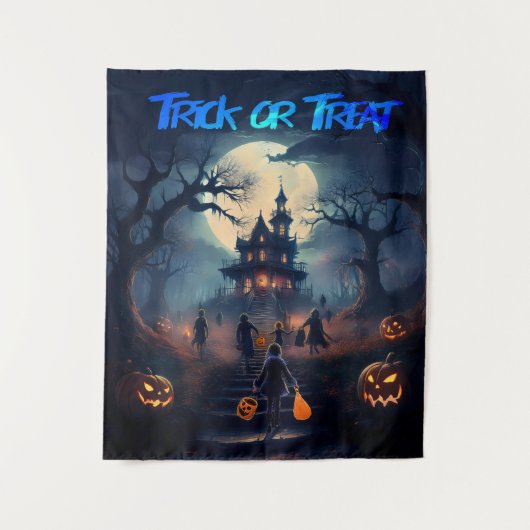 Tenture Joyeux Halloween Fantôme Farceurs de Friandises (Devant)