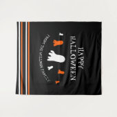 Tenture Joyeux Halloween Ghosts mignons Orange, Noir, Blan (Devant (Horizontal))