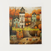 Tenture Joyeux Halloween illustration colorée (Devant)