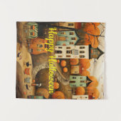 Tenture Joyeux Halloween illustration colorée (Devant (Horizontal))
