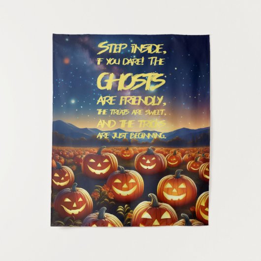 Tenture Joyeux Halloween Patch de Citrouille salutations (Devant)