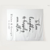 Tenture Joyeux Jour après Mariage Photo Prop arrière-plan (Devant (Horizontal))