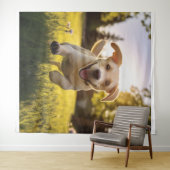 Tenture Joyeux Labrador Puppy Running (En situation (horizontale))