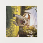 Tenture Joyeux Labrador Puppy Running (Devant (Horizontal))