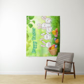 Tenture Joyeux lapin de Pâques OEuf de Pâques Pâques Panie (En situation)