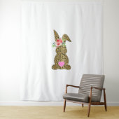 Tenture Joyeux lapin léopard de Pâques lapin mignon (En situation)