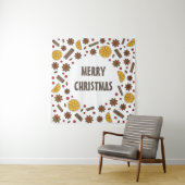 Tenture Joyeux motif épices de Noël (En situation)