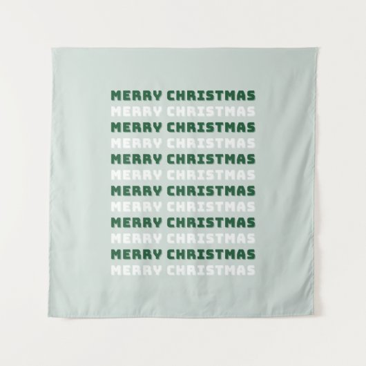 Tenture Joyeux Noël, Art de Noël Vert, Vacances (Devant)