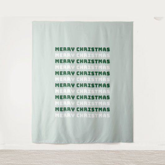 Tenture Joyeux Noël, Art de Noël Vert, Vacances (Devant)