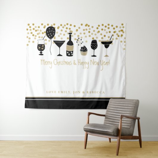 Tenture Joyeux Noël Artsy Dénomination de la fête virtuell (En situation (horizontale))