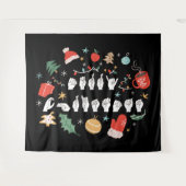 Tenture Joyeux Noël - ASL American Sign Language III (Devant (Horizontal))