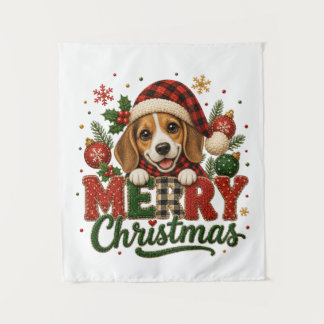 Tenture Joyeux Noël Beagle Mignon