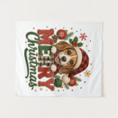 Tenture Joyeux Noël Beagle Mignon (Devant (Horizontal))