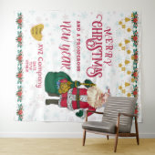 Tenture Joyeux Noël Bonne Année Logo d'entreprise (En situation (horizontale))