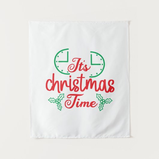 Tenture Joyeux Noël C'est le temps de Noël (Devant)