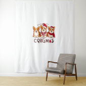 Tenture Joyeux Noël Corgi Chien Père Noël Love Corgis Fami (En situation)