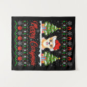 Tenture Joyeux Noël Corgmas Bonnet (Devant (Horizontal))