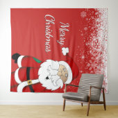 Tenture Joyeux Noël Fond Santa, Accessoire de Photo (En situation (horizontale))