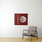 Tenture Joyeux Noël Gnomes Rouge, Rustique, Plaid, Branché (En situation (horizontale))