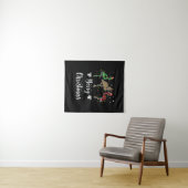 Tenture Joyeux Noël Leopard Rouge Vert Flamant rose Plaid (En situation (horizontale))