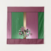 Tenture Joyeux Noël! , nouvel an, cerf de Noël, neige (Devant (Horizontal))