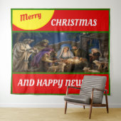 Tenture Joyeux noël pour les fenêtres jetez une couverture (En situation (horizontale))