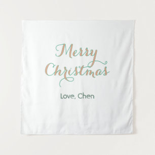 Tenture joyeux noël rouge vert nom amour stylé moderne