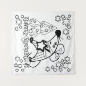 Tenture Joyeux Noël Symbole du Nouvel An Souris Caricature (Devant (Horizontal))