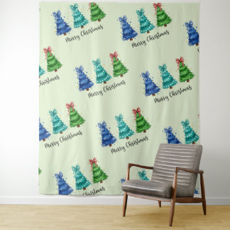 Tenture Joyeux Noël Trio Arbre
