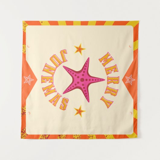 Tenture Joyeux Noël tropical Junemas (Devant (Horizontal))