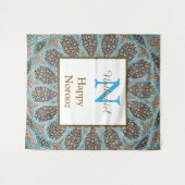 Tenture Joyeux Norooz Perse Nouvel An Monogramme initial (Devant (Horizontal))