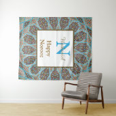 Tenture Joyeux Norooz Perse Nouvel An Monogramme initial (En situation (horizontale))