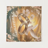 Tenture Joyeux or d'anniversaire (Devant (Horizontal))