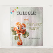 Tenture Joyeux Orange Flower Anniversaire (Devant)