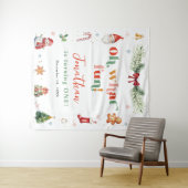 Tenture Joyeux Quelle Amusement Premier Noël Anniversaire  (En situation (horizontale))