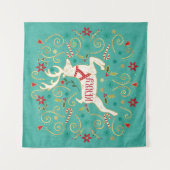 Tenture Joyeux renne de Teal de vacances (Devant)