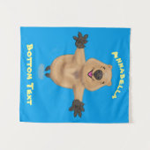 Tenture Joyeux sauter quokka dessin animé (Devant (Horizontal))