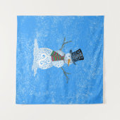 Tenture Joyeux Snowman Tourbillonnant (Devant (Horizontal))