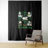 Tenture Joyeux St Cattrick's Day Coquette Bow Chat St Patr (En situation)