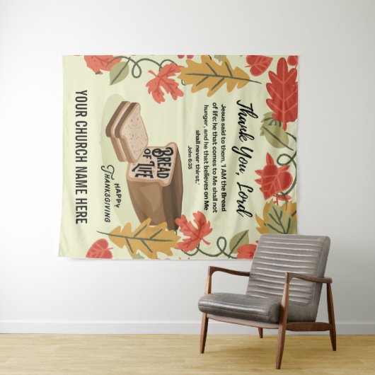 Tenture Joyeux Thanksgiving PAIN DE VIE (En situation (horizontale))