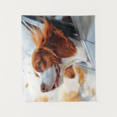 Tenture Joyful Dog in the Wind Art Print (Devant)