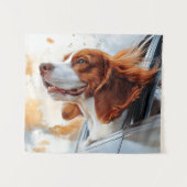 Tenture Joyful Dog in the Wind Art Print (Devant (Horizontal))
