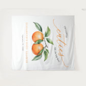 Tenture Jumeaux Baby shower orange arrière-plan (Devant (Horizontal))