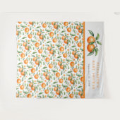 Tenture Jumeaux Baby shower orange arrière-plan (Devant (Horizontal))