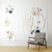 Tenture Jumeaux Chic Fleurs Rose Fleurie Baptême Accessoir (En situation (horizontale))