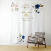 Tenture Jumeaux Floral Blush Rose Sainte Communion Accesso (En situation)