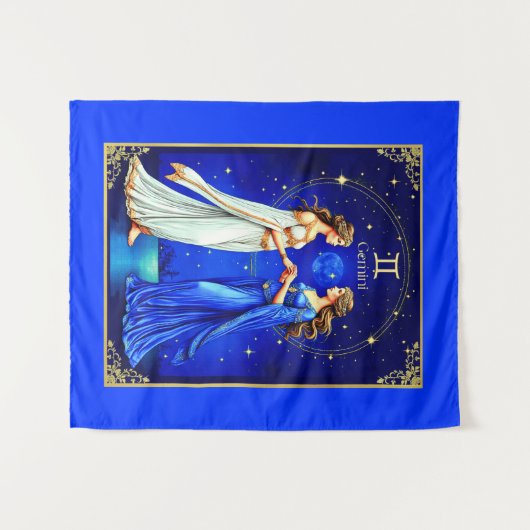 Tenture Jumeaux Gemini sous un ciel étoilé (Devant (Horizontal))