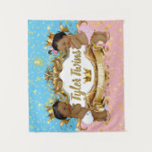 Tenture Jumeaux royaux africains Prince|Princesse Rose|Ble (Devant)